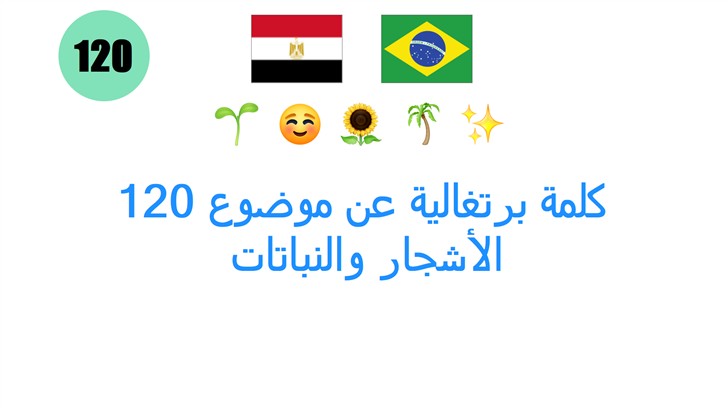 120 كلمة برتغالية عن موضوع: الأشجار والنباتات